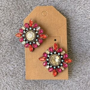 Vibrant BETSEY JOHNSON Icy Pink Earrings St. Barts Cottagecore